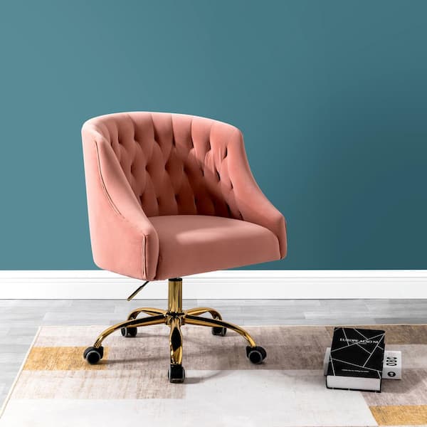 blush tufted office chair