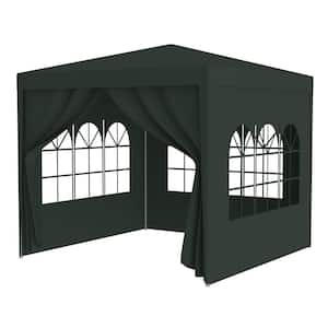 10 ft. x 10 ft. Green Outdoor Heavy Duty Gazebo Wedding Canopy with 4 Removable Walls