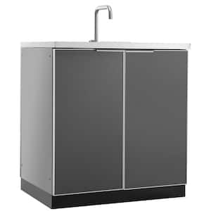 Slate Gray Sink 32 in. W x 36.5 in. H x 24 in. D Outdoor Kitchen Cabinet