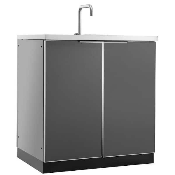 NewAge Products Slate Gray Sink 32 in. W x 36.5 in. H x 24 in. D Outdoor Kitchen Cabinet