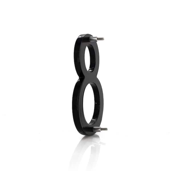 Modern Floating Address Numbers - 4 Inch Solid Aluminum House Numbers, Powder Coated Black, Easy Mount
