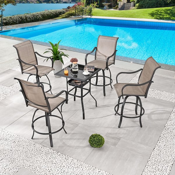Patio Festival 5-Piece Metal Bar Height Outdoor Dining Set