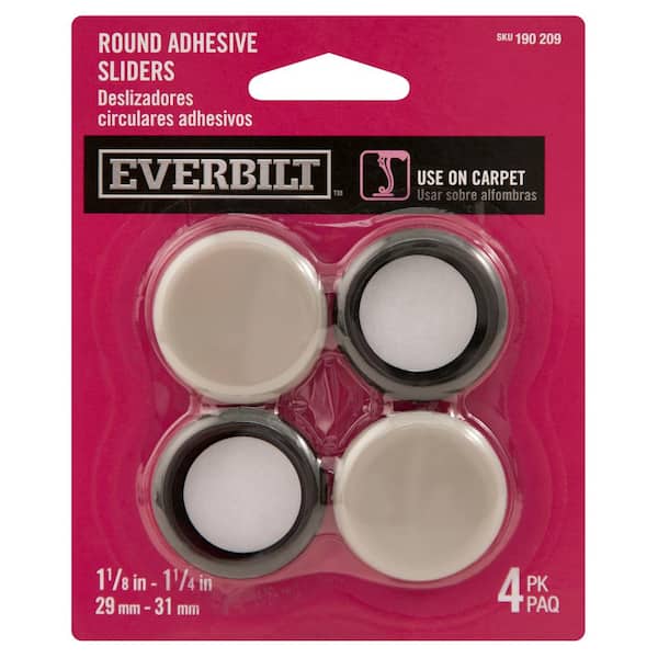 Everbilt 1-1/8 in. - 1-1/4 in. Round Adhesive Cupped Slider (4 per Pack)
