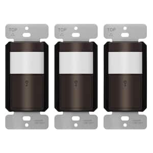 1.25 Amp Single Pole Motion Sensor Switch, No Neutral Required, Brown (3-Pack)