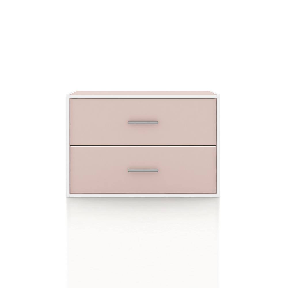 Light Pink Stackable 2-Drawer Kids Storage Cabinet