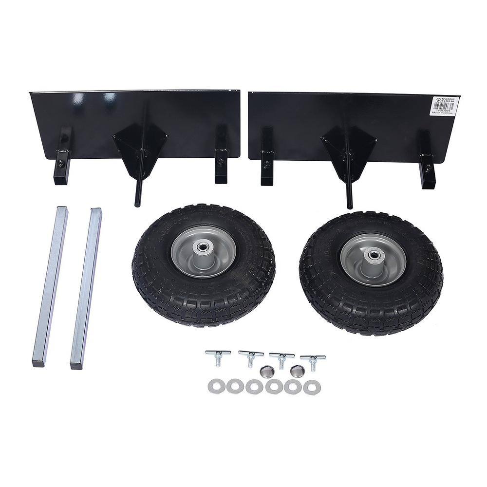 Heavy-Duty Black Steel Panel Dolly with Pneumatic Wheels