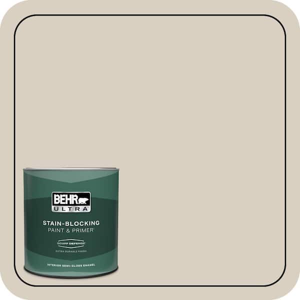 BEHR ULTRA 1 qt. Designer Collection #DC-011 Gray Envelope Extra Durable Semi-Gloss Enamel Interior Paint & Primer