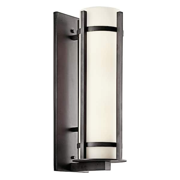 Camden 22.5 in. 2-Light Anvil Iron Outdoor Hardwired Wall Lantern Sconce with No Bulbs Included (1-Pack)