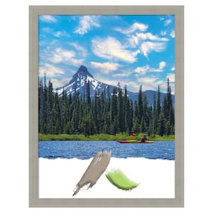 Woodgrain Stripe Grey Wood Picture Frame Opening Size 18 x 24 in.
