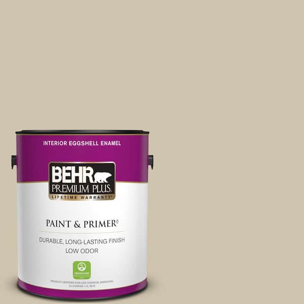 BEHR PREMIUM PLUS 1 gal. Home Decorators Collection #HDC-NT-18 Yuma Sand Eggshell Enamel Low Odor Interior Paint & Primer