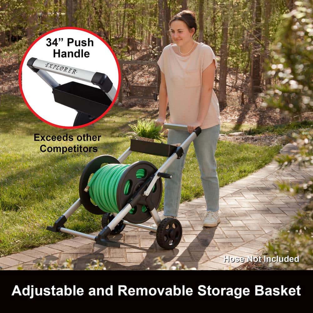 Explorer Aluminum and Resin 2-Wheel Hose Storage Cart