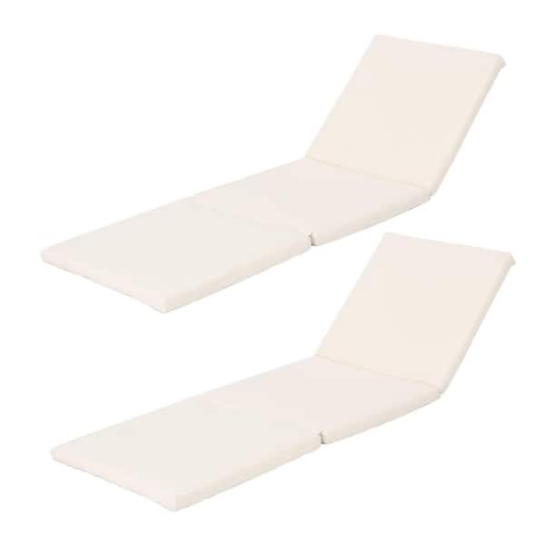 2-Piece set 25.5 W x 76.75 H Replacement Outdoor Chaise Lounge Cushion, Jamaican leisure cushion Cream