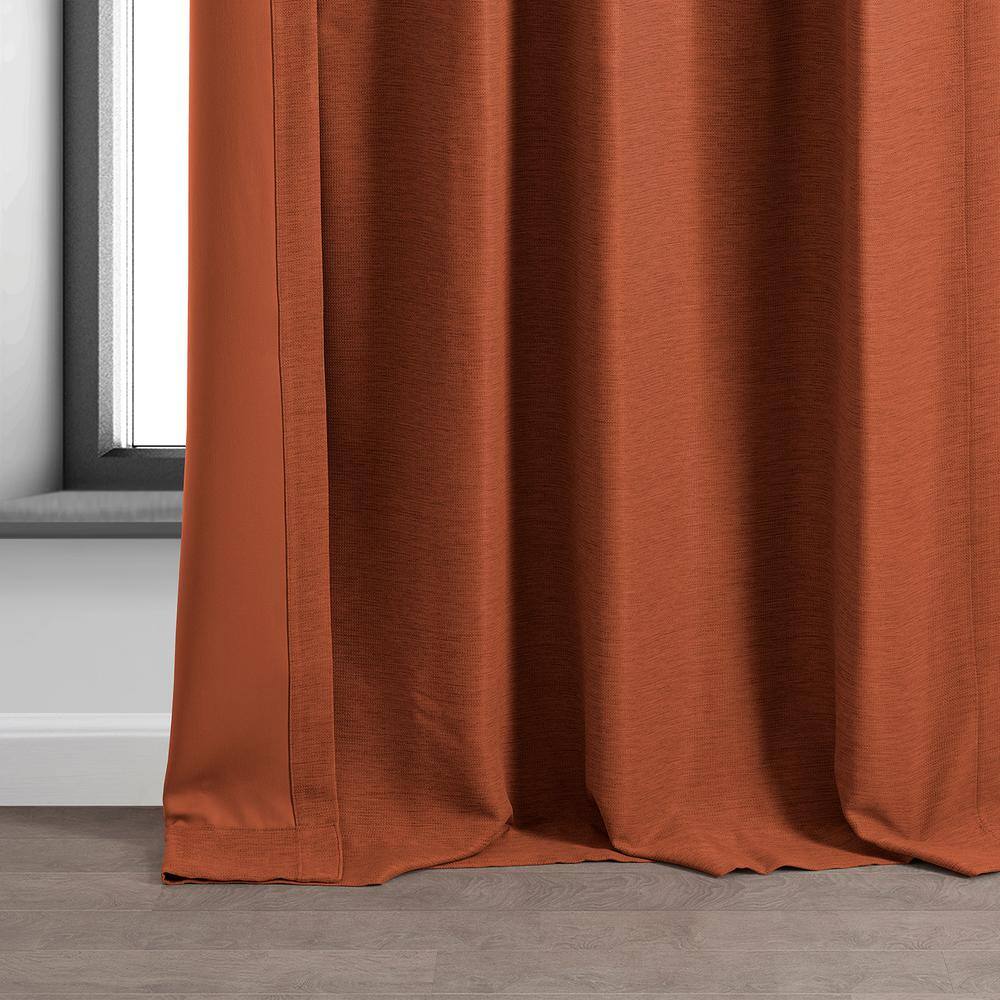 Persimmon Blackout Polyester Rod Pocket Drape Panel