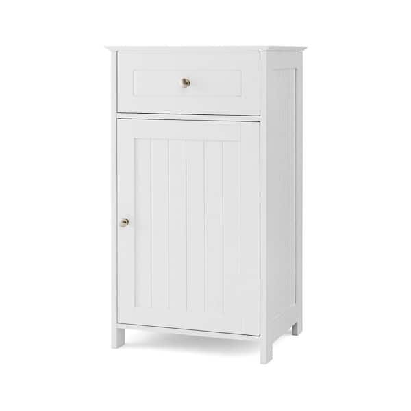 17 in. W x 13.5 in. D x 30.5 in. H White Linen Cabinet, Bathroom Cabinet with Drawer Single Door with Adjustable Shelf