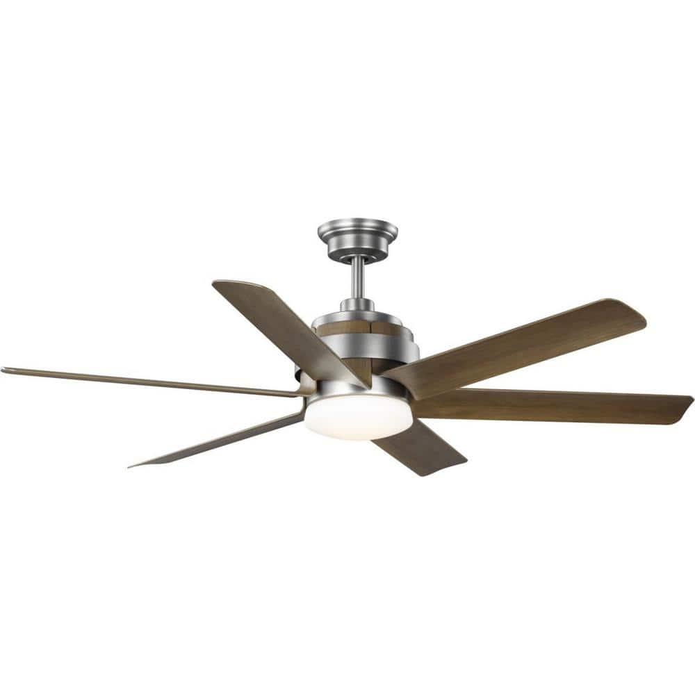 Kaysville 56 in. Indoor/Outdoor Integrated LED Graphite Urban Industrial Ceiling Fan with Remote for Living Room -  Progress Lighting, P250003-081-30