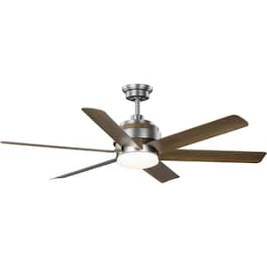 Kaysville 56 in. 6-Blade LED Chestnut DC Motor Urban Industrial Ceiling Fan with Light