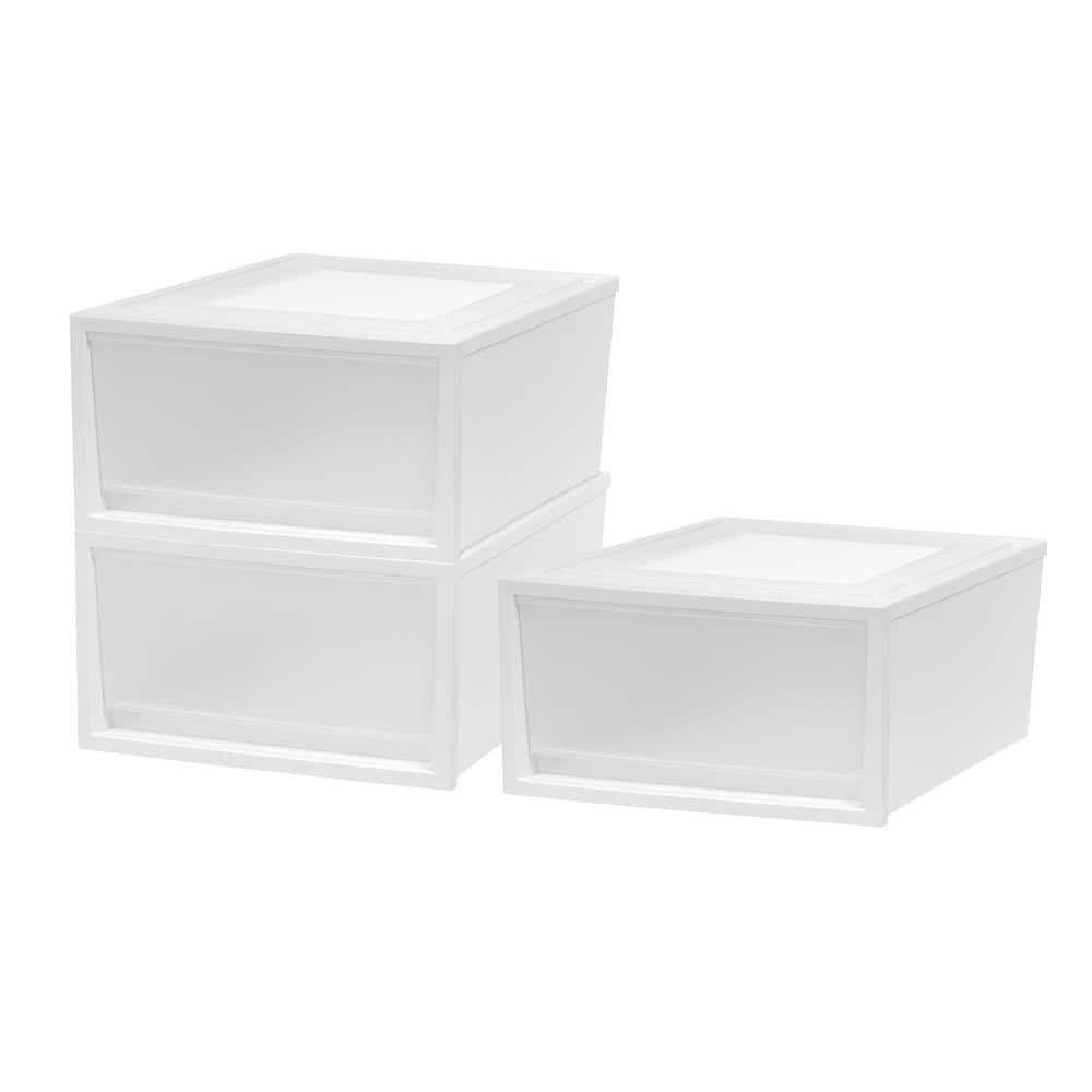 Rubbermaid Drawer Organizer Containers, Modular and Customizable, 3-Piece  Kitchen Organizer Set, White