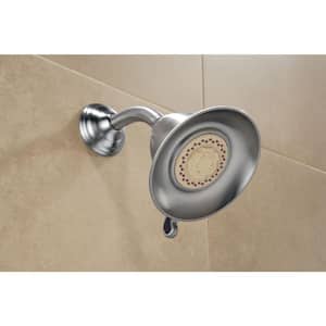 Victorian 3-Spray Patterns 2.50 GPM 5.71 in. Wall Mount Fixed Shower Head in Stainless