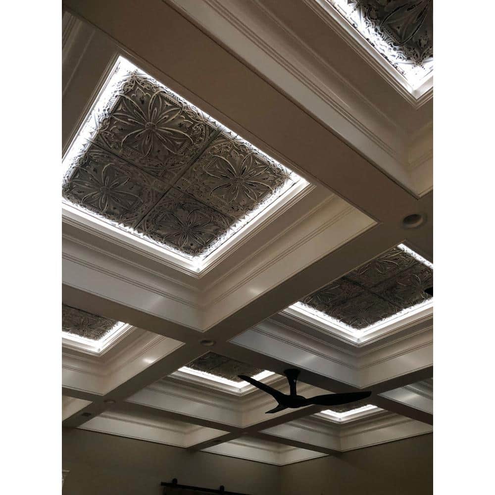 Milan 24'' White Textured PVC Ceiling Tile Set