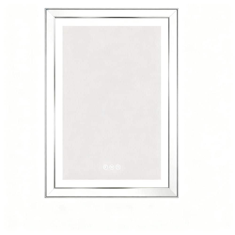 "24 in. W x 36 in. H Morden LED Bathroom Vanity Mirror with 0.8"" Beveled Frame in Brushed Nickel" price history on PriceWatchPro