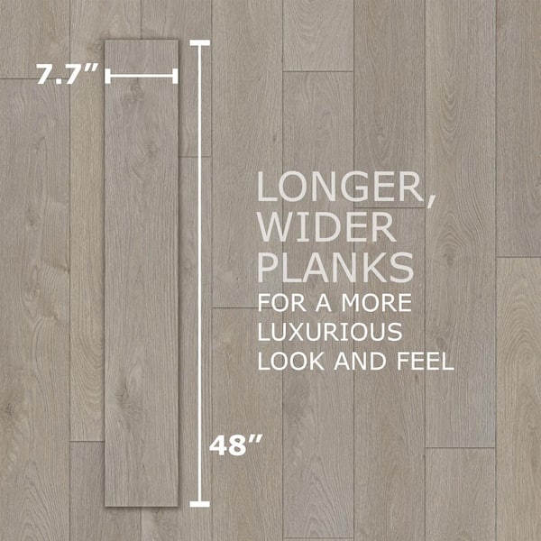 ASPEN FLOORING Echelon Oak 12mm T x 7.7 in. W x 48 in. L Click Lock Water Resistant Laminate Wood Flooring (15.39 sq. ft./case)