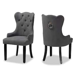 Fabre Grey and Dark Brown Dining Chair (Set of 2)
