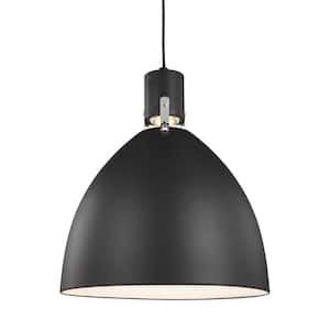 Cunningham 14-Watt 1-Light Contemporary Matte Black Ceiling Pendant Light Integrated LED Dimmable