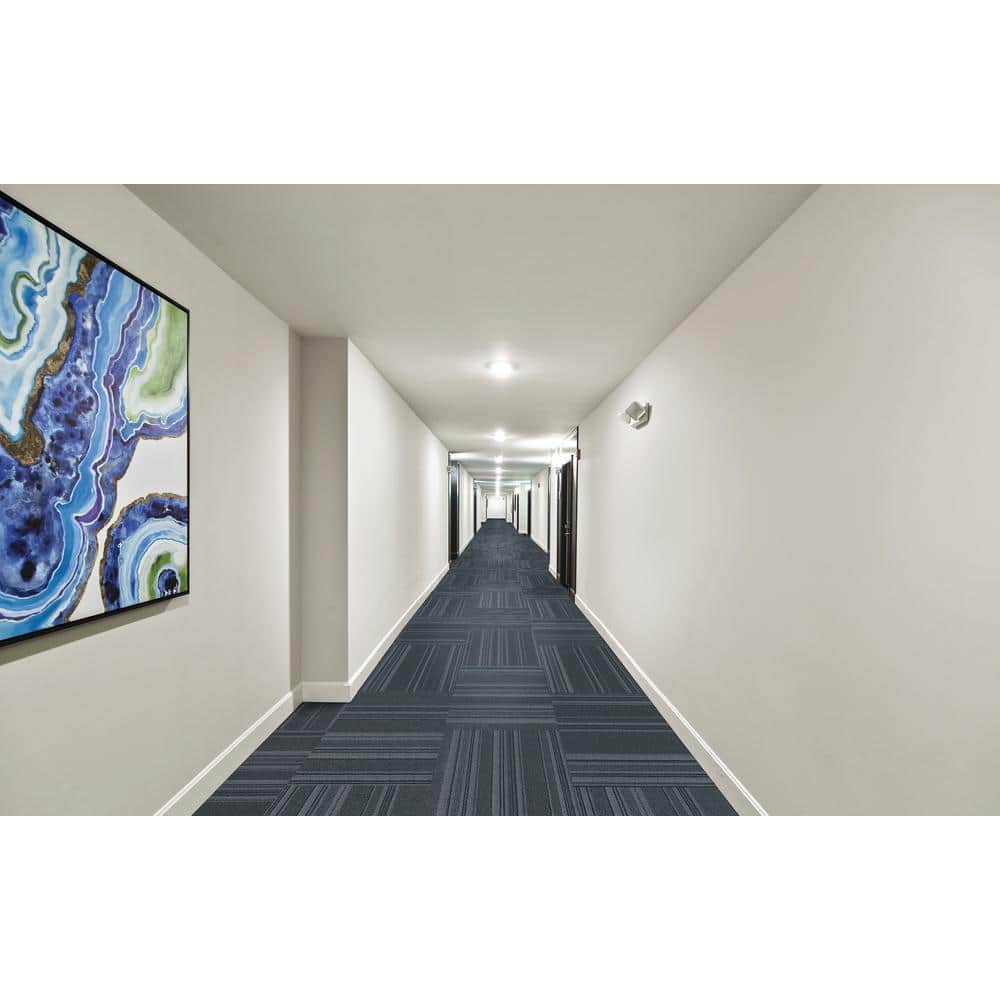 Ocean Blue 24" x 24" Peel and Stick Carpet Tiles