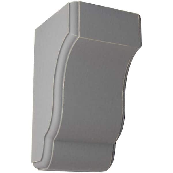 Ekena Millwork 3-1/2 in. x 6-1/2 in. x 4 in. Pebble Grey Capistrano Mission Wood Vintage Decor Corbel