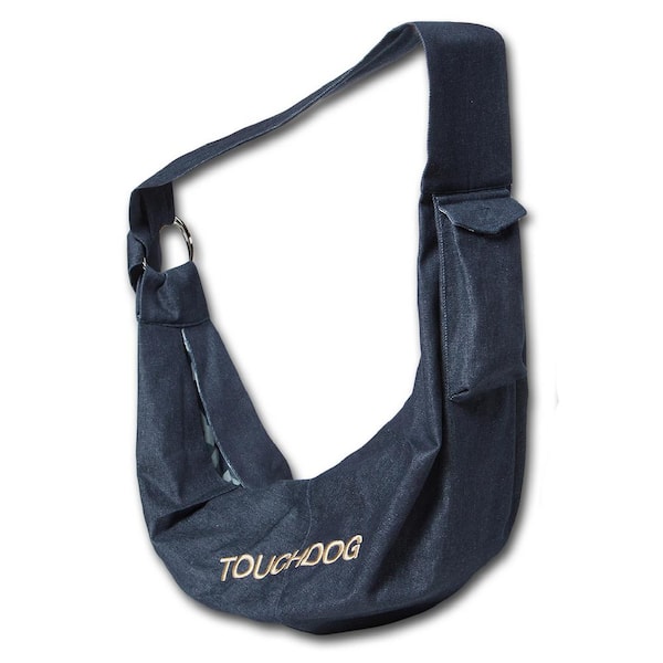 Touchdog Navy Paw-Ease Over-The-Shoulder Travel Sling Pet Carrier