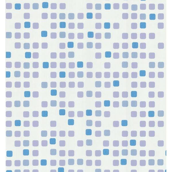 Brewster Simple Space White Geometric Seaglass Tiles Wallpaper Sample