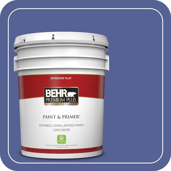 BEHR PREMIUM PLUS 5 gal. #610B-7 Breathtaking Flat Low Odor Interior Paint & Primer