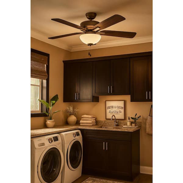 Hinkley Metro 52" 3-Speed Indoor Dual Mount Ceiling Fan + Light, Metallic Matte Bronze