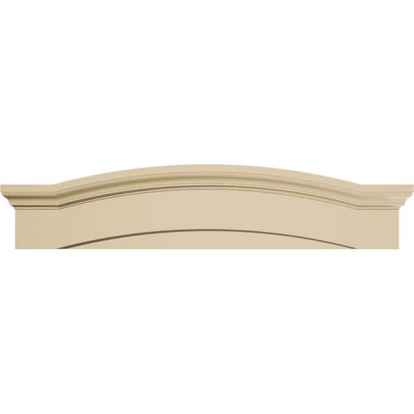 Ekena Millwork 48 in. W x 10-1/2 in. H x 3 in. P Eyebrow Signature Urethane Pediment, Primed Tan