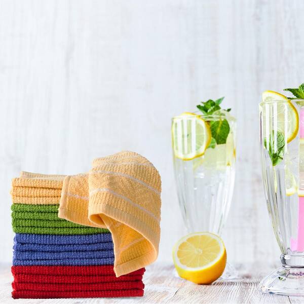 100% Cotton Striped Chevron Weave 16 Piece Set of Kitchen Dish Clothes 100% Cotton Striped Chevron Weave 16 Piece Set of Kitchen Dish Clothes