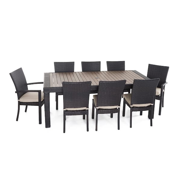 RST Brands Deco 9-Piece Patio Dining Set with Slate Grey Cushions