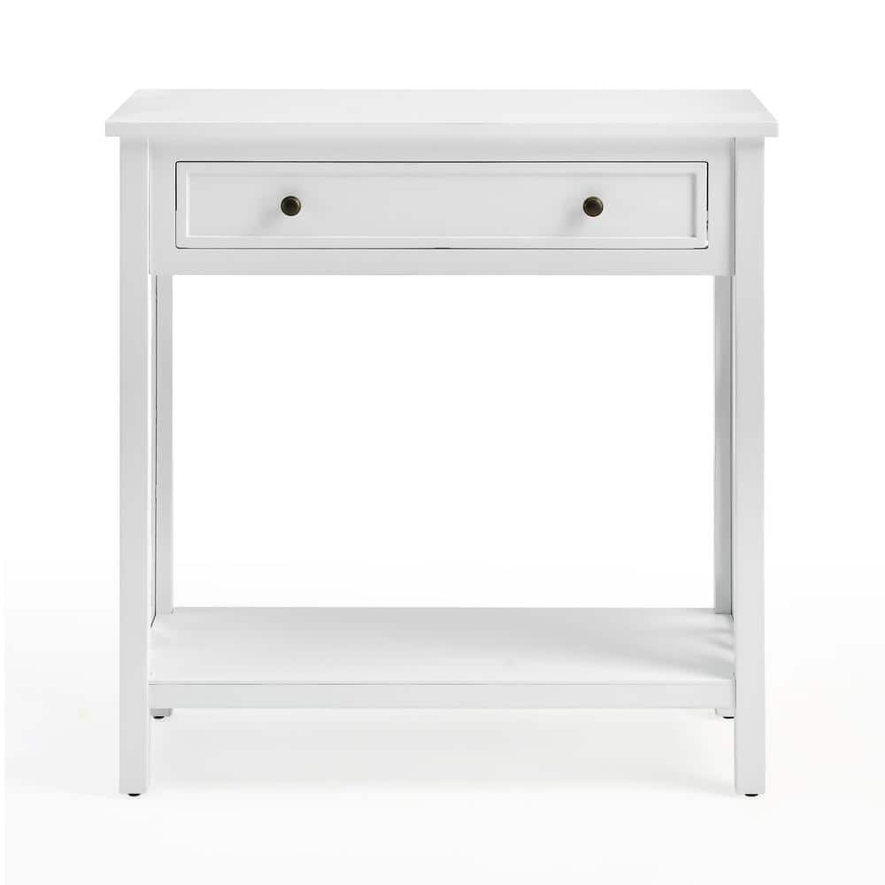 White Pine and Metal Console Table with Storage