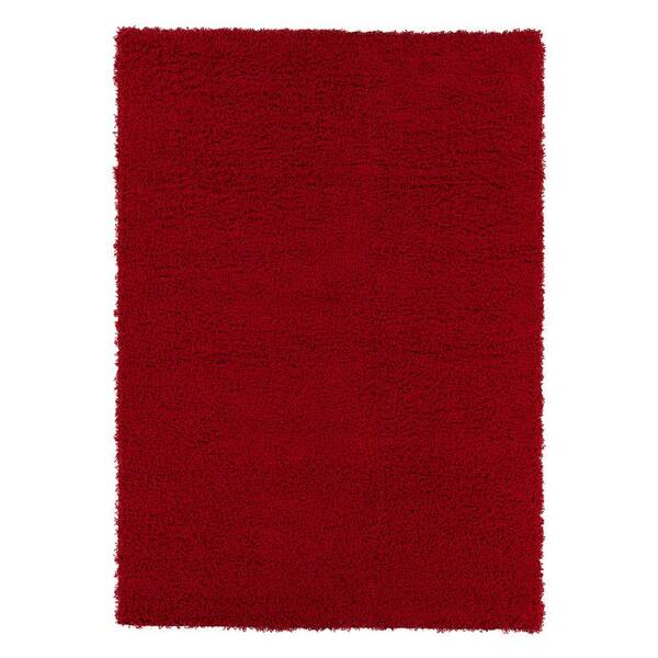 Sweet Home Stores Cozy Shag Collection Red 5 ft. x 7 ft. Indoor Area Rug