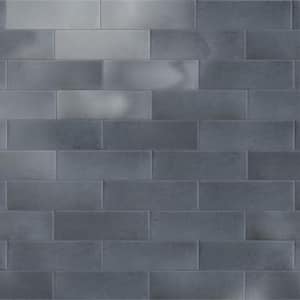 Coco Glossy Blue Night 2 in. x 5-7/8 in. Porcelain Wall Take Home Tile Sample