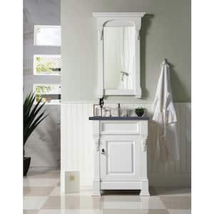 Brookfield 26 in. W x 23.5 in. D x 34.3 in. H Bath Vanity in Bright White with Quartz Top in Charcoal Soapstone