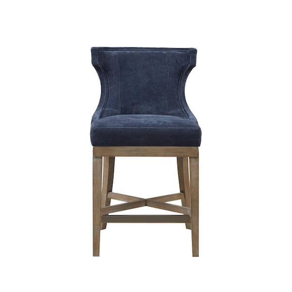 Madison Park Fillmore 25.25 in. Navy Wood Counter Stool