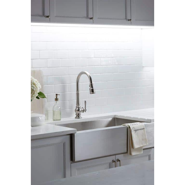 Polished Nickel Pull Down Single Handle Kitchen Faucet