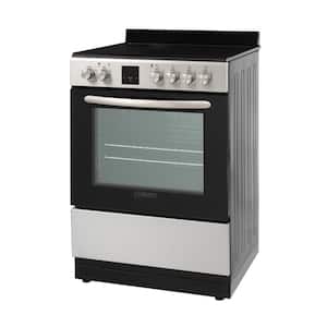 24 in. Freestanding Electric Cooking Range with Convection Oven in Stainless