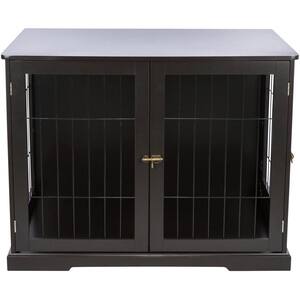 Wood & Wire Pet Crate, End Table, Brown, Large