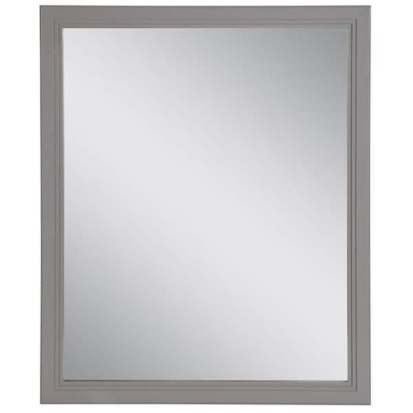 Home Decorators Collection Brinkhill 26 in. W x 31 in. H Rectangular Wood Framed Wall Bathroom Vanity Mirror in Sterling Gray