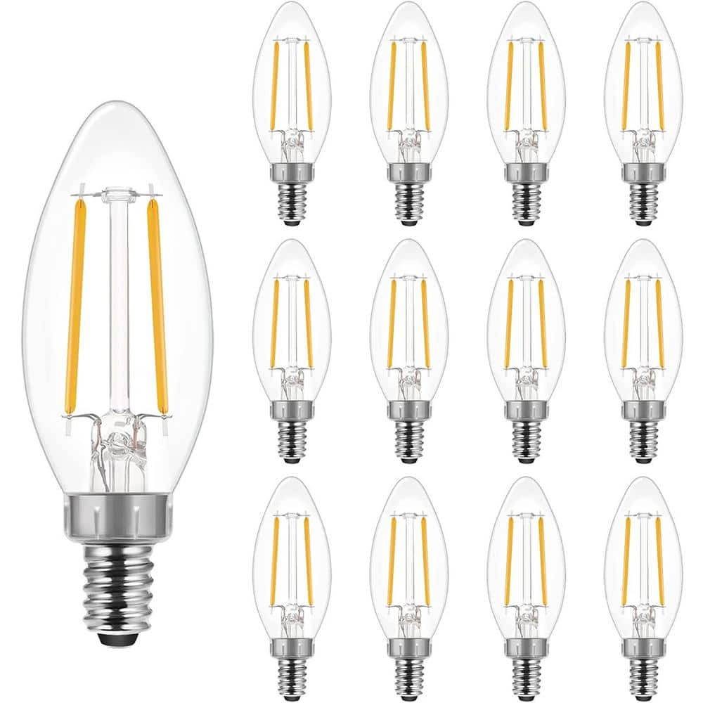5-Watts 60-Watt Equivalent B11 Candelabra E12 Base Soft White (2700K) Appliance LED Filament Light Bulb (12-Pack) price history on PriceWatchPro