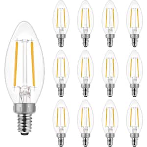 5-Watts 60-Watt Equivalent Candle B11 Candelabra Appliance E12 Base LED Filament Light Bulb Soft White (12-Pack)