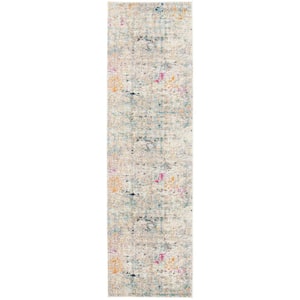 Madison Gray/Gold 2 ft. x 12 ft. Geometric Abstract Runner Rug