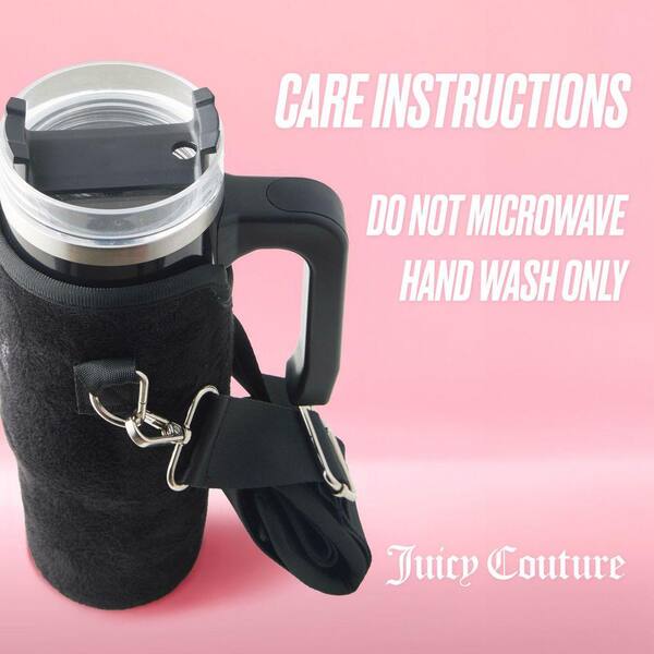 JUICY COUTURE Jetsetter 30 oz. Black Stainless Steel Tumbler with