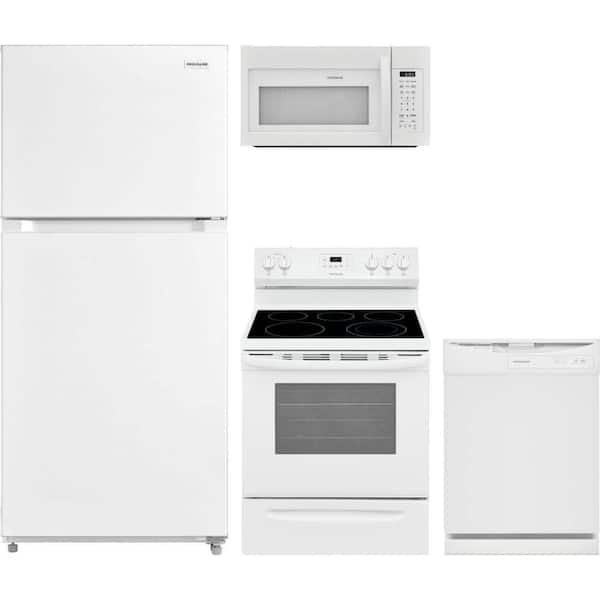 19 cu. ft. Standard Depth Refrigerator with 5 Burner Freestanding Electric Range and Tall Tub Dishwasher in Stainless